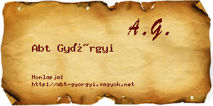 Abt Györgyi névjegykártya